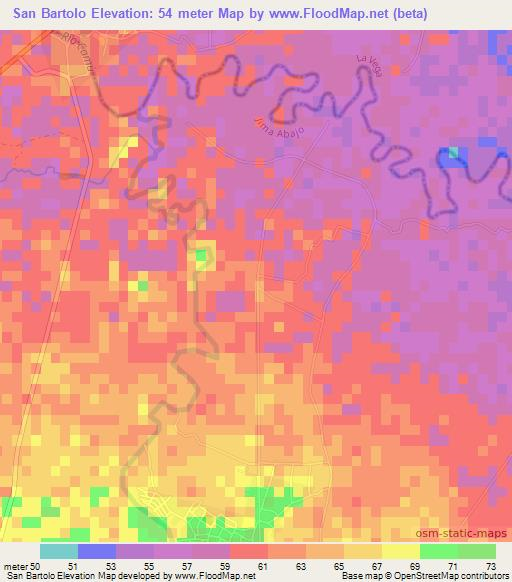 San Bartolo,Dominican Republic Elevation Map