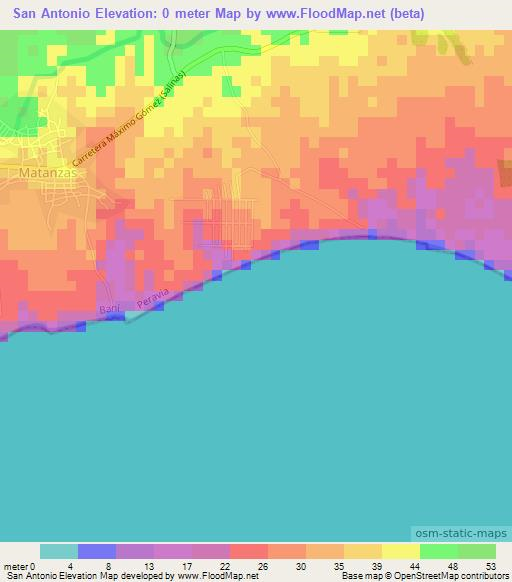 San Antonio,Dominican Republic Elevation Map