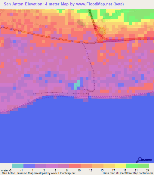 San Anton,Dominican Republic Elevation Map