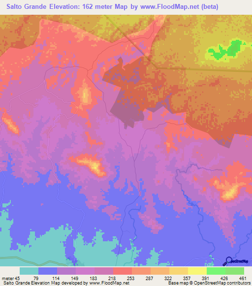 Salto Grande,Dominican Republic Elevation Map