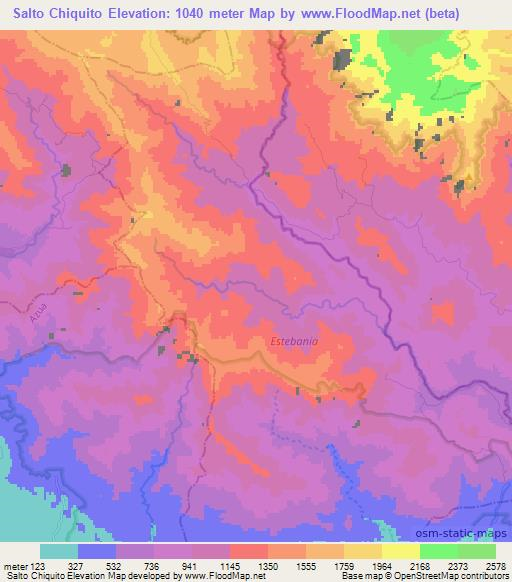 Salto Chiquito,Dominican Republic Elevation Map