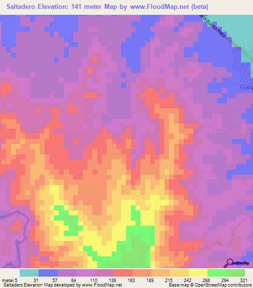 Saltadero,Dominican Republic Elevation Map