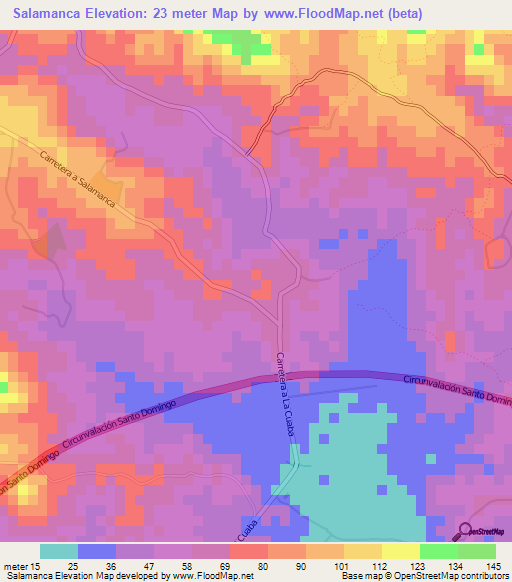 Salamanca,Dominican Republic Elevation Map