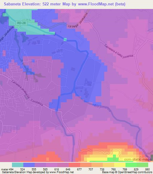 Sabaneta,Dominican Republic Elevation Map