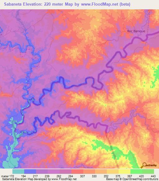 Sabaneta,Dominican Republic Elevation Map