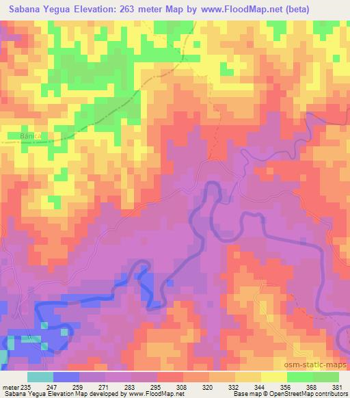 Sabana Yegua,Dominican Republic Elevation Map