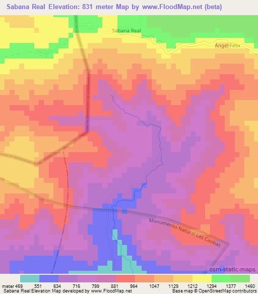 Sabana Real,Dominican Republic Elevation Map