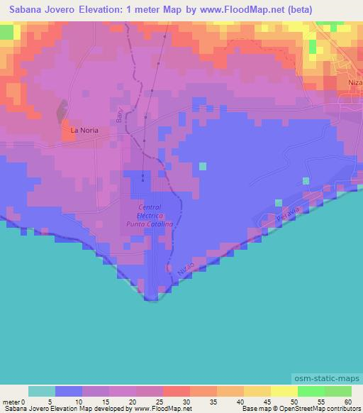 Sabana Jovero,Dominican Republic Elevation Map