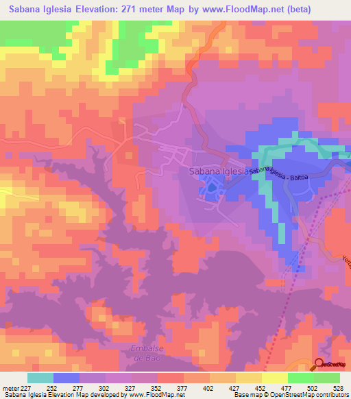 Sabana Iglesia,Dominican Republic Elevation Map