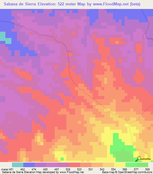 Sabana de Sierra,Dominican Republic Elevation Map