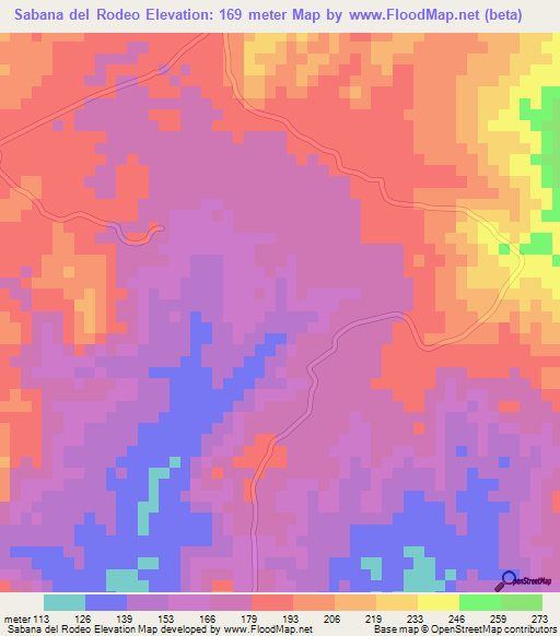 Sabana del Rodeo,Dominican Republic Elevation Map