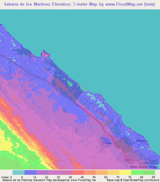 Sabana de los Martinez,Dominican Republic Elevation Map