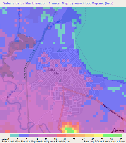 Sabana de La Mar,Dominican Republic Elevation Map