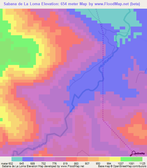 Sabana de La Loma,Dominican Republic Elevation Map