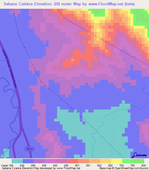 Sabana Culebra,Dominican Republic Elevation Map