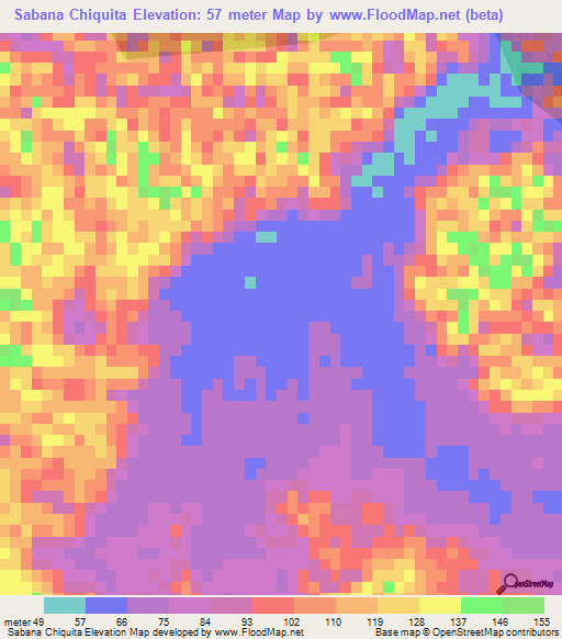 Sabana Chiquita,Dominican Republic Elevation Map