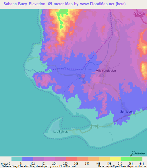 Sabana Buey,Dominican Republic Elevation Map