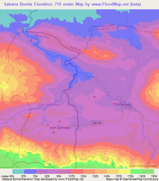 Sabana Bonita,Dominican Republic Elevation Map