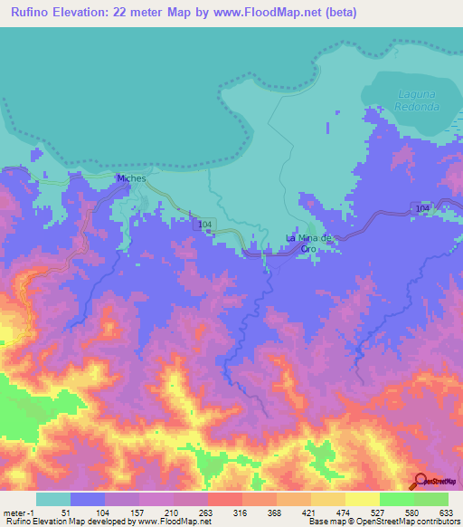 Rufino,Dominican Republic Elevation Map