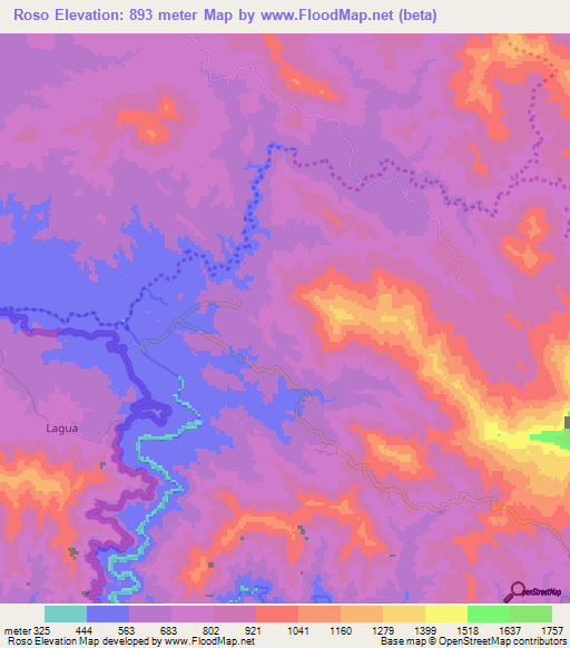 Roso,Dominican Republic Elevation Map