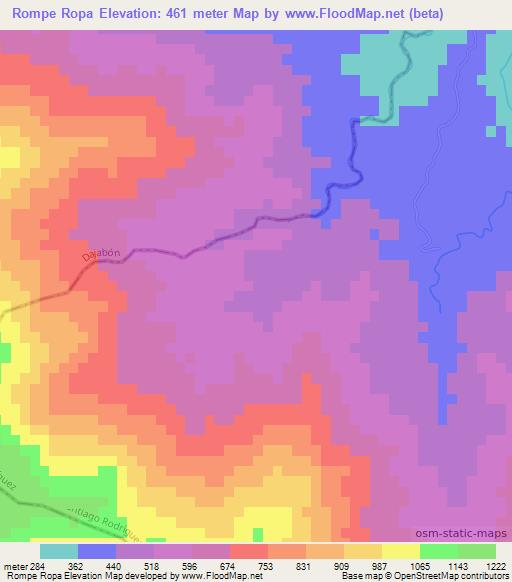 Rompe Ropa,Dominican Republic Elevation Map