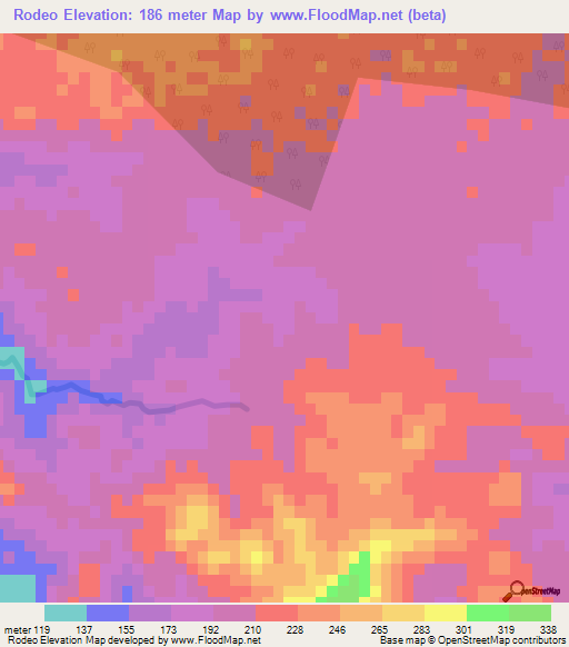 Rodeo,Dominican Republic Elevation Map