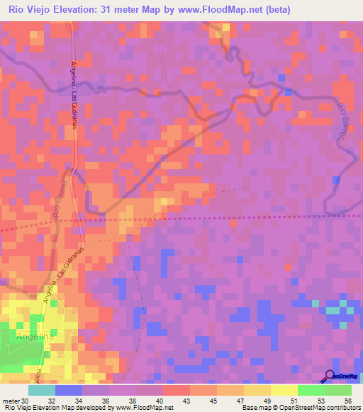 Rio Viejo,Dominican Republic Elevation Map