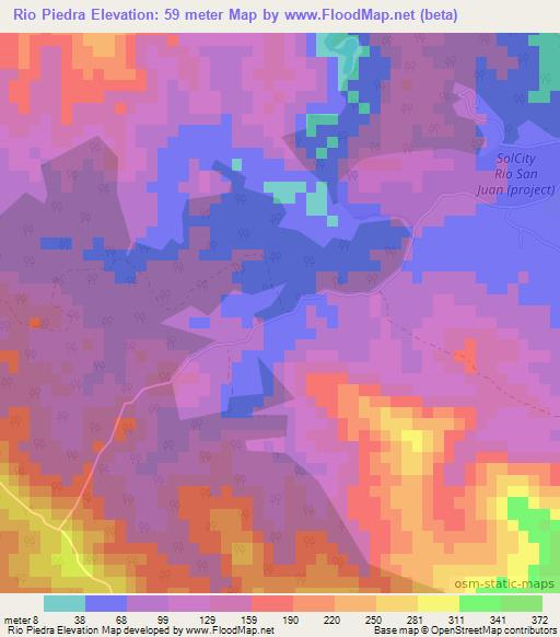 Rio Piedra,Dominican Republic Elevation Map