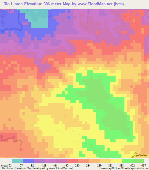 Rio Limon,Dominican Republic Elevation Map