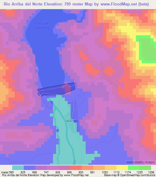 Rio Arriba del Norte,Dominican Republic Elevation Map