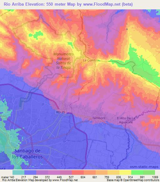 Rio Arriba,Dominican Republic Elevation Map