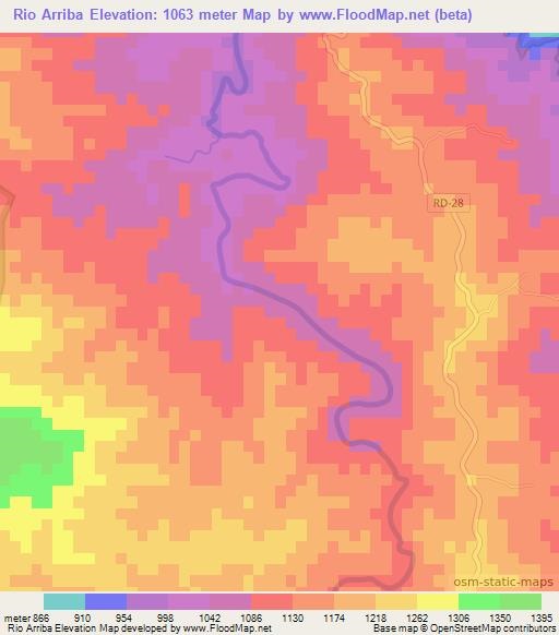 Rio Arriba,Dominican Republic Elevation Map