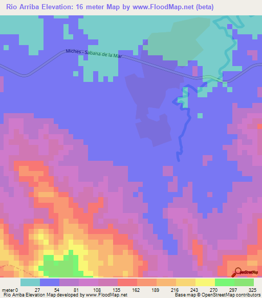 Rio Arriba,Dominican Republic Elevation Map