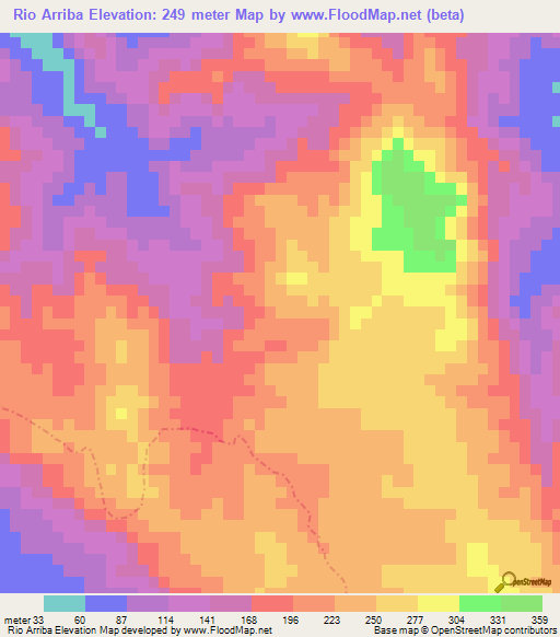 Rio Arriba,Dominican Republic Elevation Map