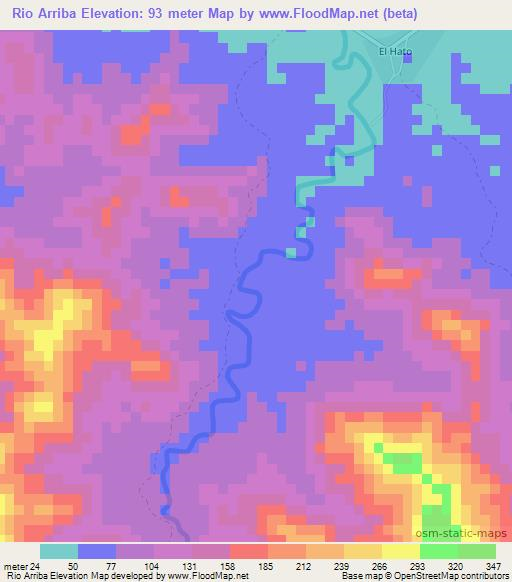 Rio Arriba,Dominican Republic Elevation Map