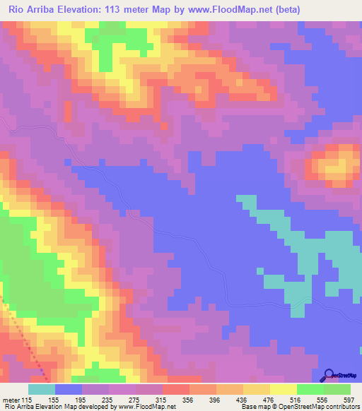 Rio Arriba,Dominican Republic Elevation Map