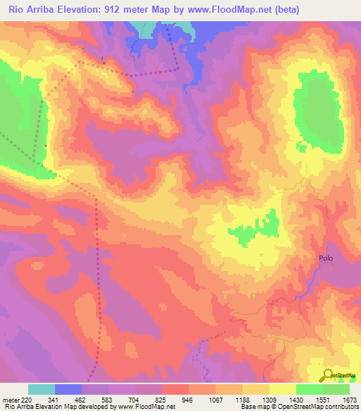 Rio Arriba,Dominican Republic Elevation Map