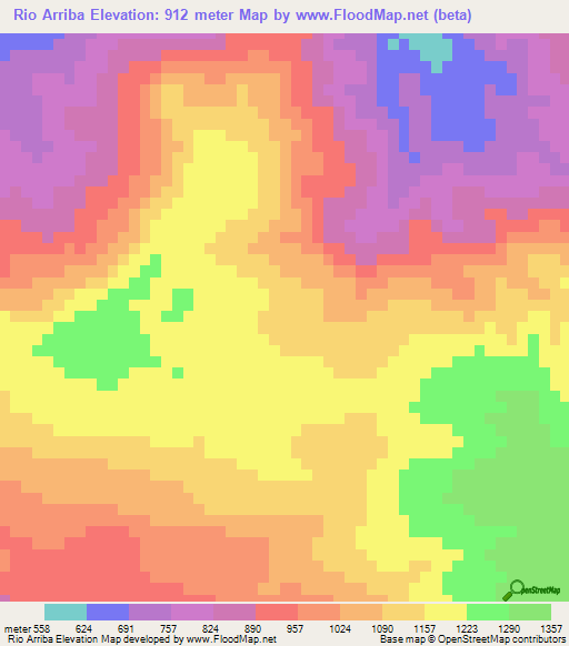 Rio Arriba,Dominican Republic Elevation Map