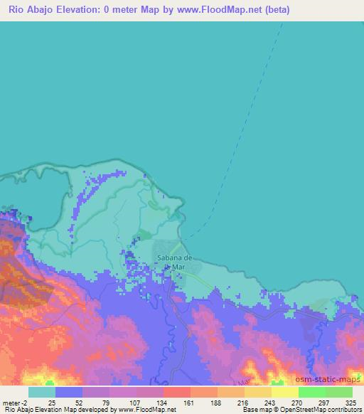 Rio Abajo,Dominican Republic Elevation Map