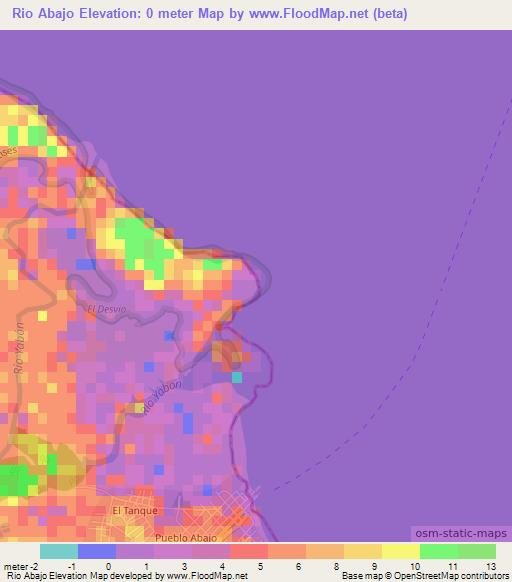 Rio Abajo,Dominican Republic Elevation Map