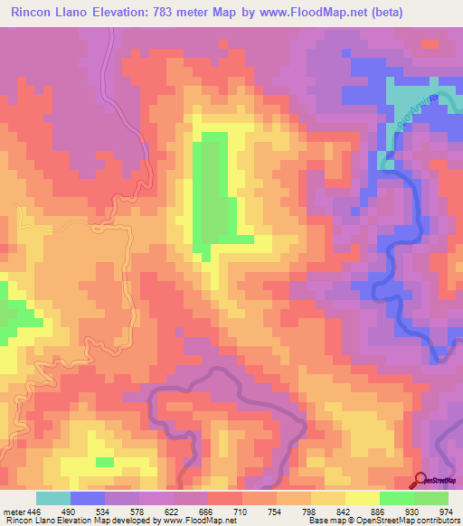 Rincon Llano,Dominican Republic Elevation Map