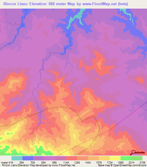 Rincon Llano,Dominican Republic Elevation Map