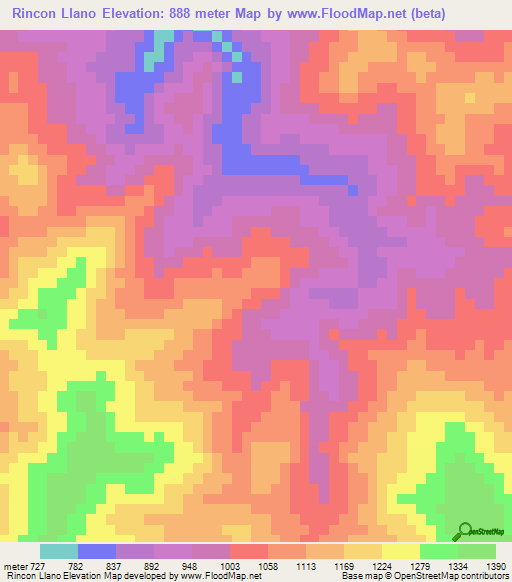 Rincon Llano,Dominican Republic Elevation Map