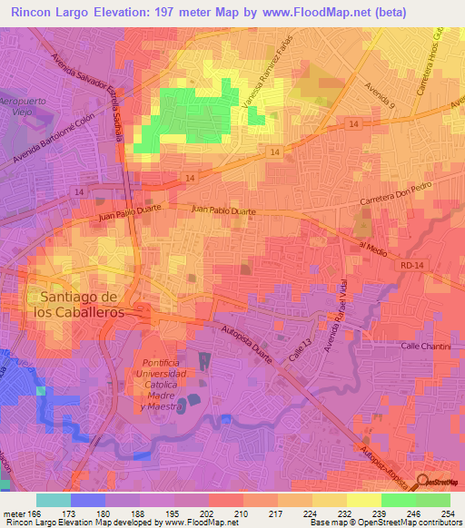 Rincon Largo,Dominican Republic Elevation Map