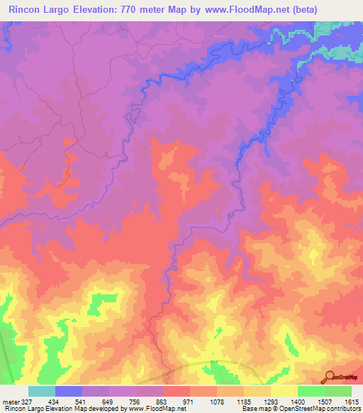 Rincon Largo,Dominican Republic Elevation Map