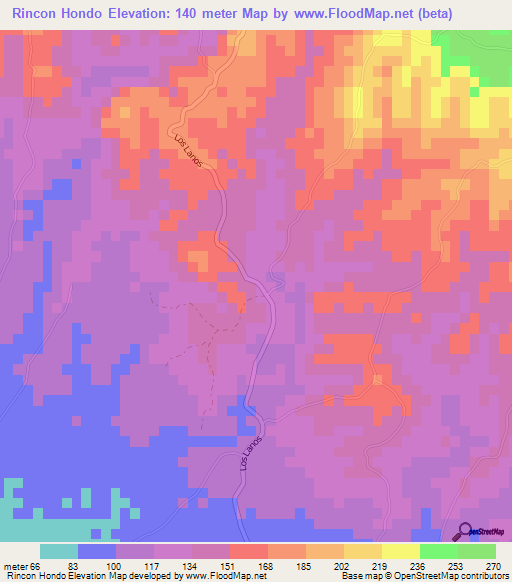 Rincon Hondo,Dominican Republic Elevation Map