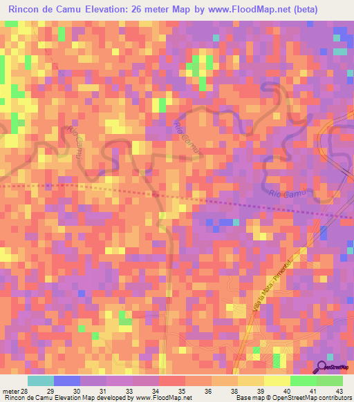 Rincon de Camu,Dominican Republic Elevation Map