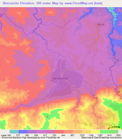 Rinconcito,Dominican Republic Elevation Map