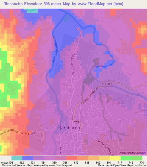 Rinconcito,Dominican Republic Elevation Map