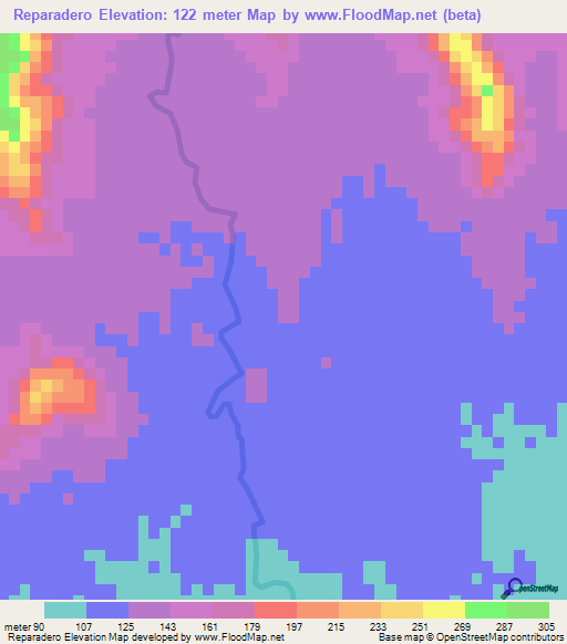 Reparadero,Dominican Republic Elevation Map